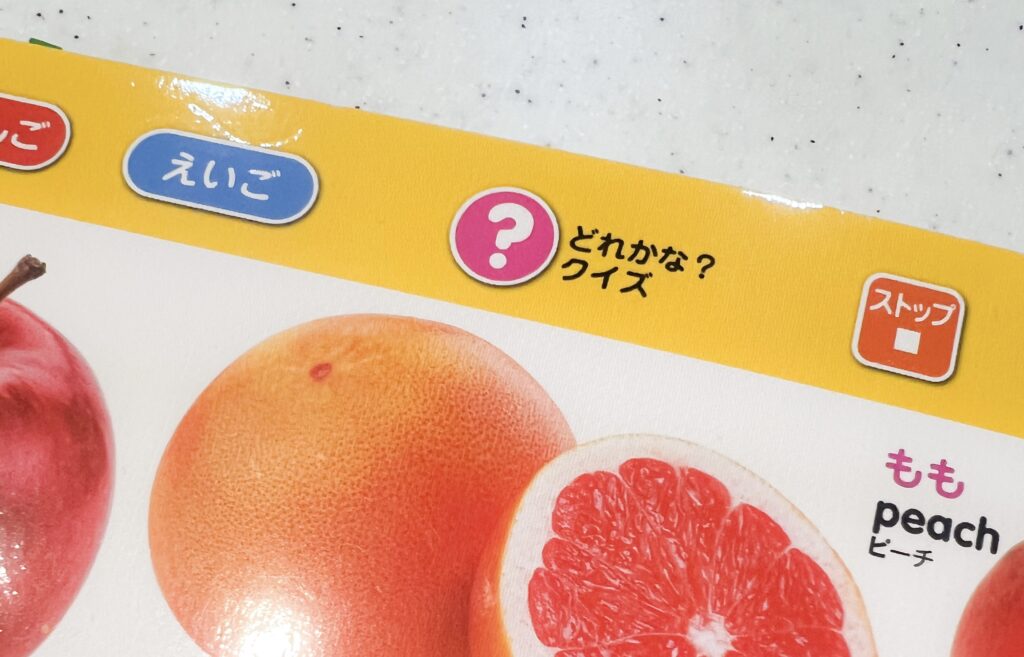 はじめてずかん1000の英語モードで遊ぶ様子
